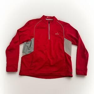 ARC Men's Size Large Red Golf 1/4 Zip Sweatshirt The Rose Michigan Golf Course